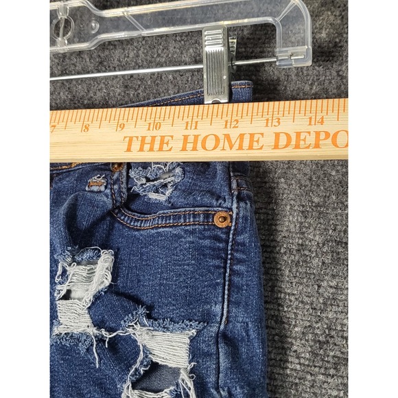 Levi's 512 Denim Shorts‎ Women Sz 4P M Distressed Ripped Perfectly Slimming Blue - Picture 9 of 12